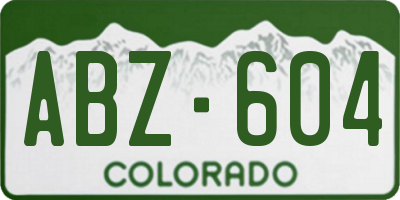 CO license plate ABZ604
