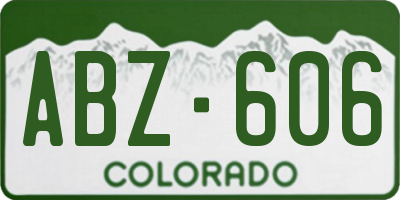 CO license plate ABZ606