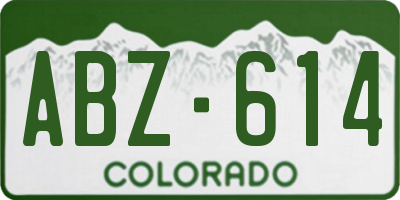 CO license plate ABZ614