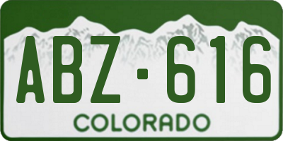 CO license plate ABZ616