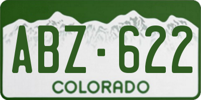 CO license plate ABZ622
