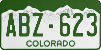 CO license plate ABZ623