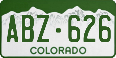 CO license plate ABZ626