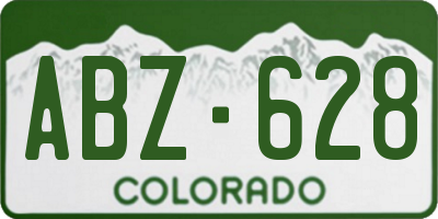 CO license plate ABZ628