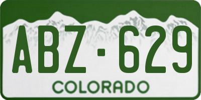 CO license plate ABZ629