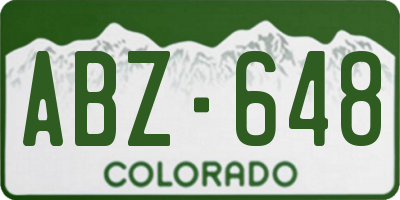 CO license plate ABZ648