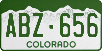 CO license plate ABZ656