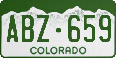 CO license plate ABZ659