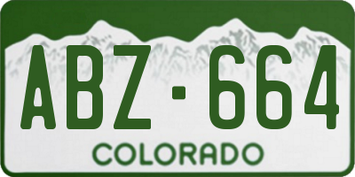 CO license plate ABZ664