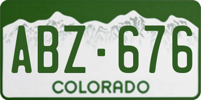 CO license plate ABZ676