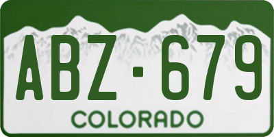 CO license plate ABZ679