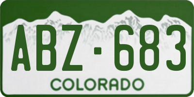 CO license plate ABZ683