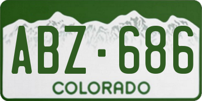 CO license plate ABZ686