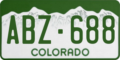 CO license plate ABZ688