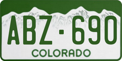 CO license plate ABZ690