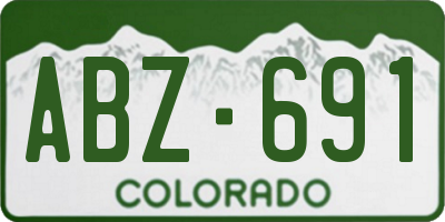 CO license plate ABZ691