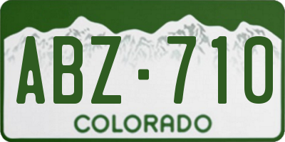 CO license plate ABZ710
