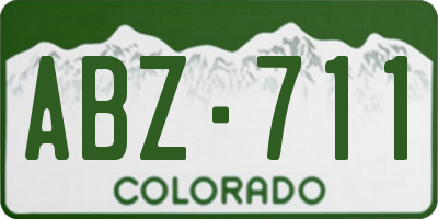 CO license plate ABZ711