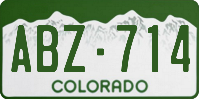CO license plate ABZ714