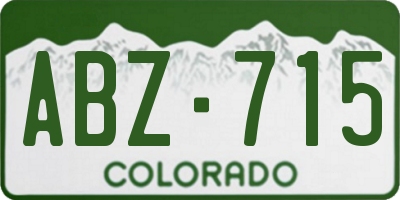 CO license plate ABZ715