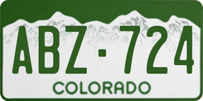 CO license plate ABZ724