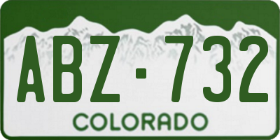 CO license plate ABZ732