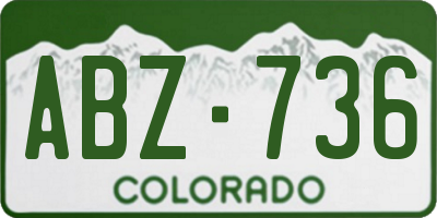 CO license plate ABZ736