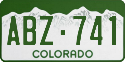 CO license plate ABZ741