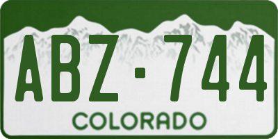 CO license plate ABZ744