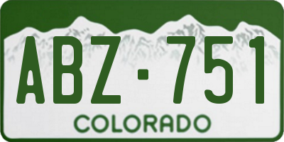 CO license plate ABZ751