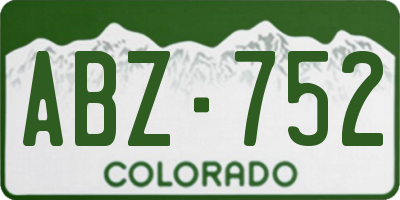 CO license plate ABZ752