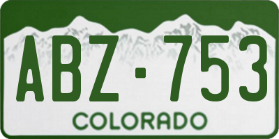 CO license plate ABZ753