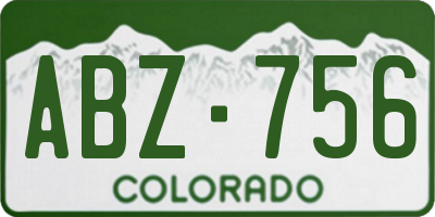 CO license plate ABZ756