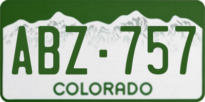 CO license plate ABZ757