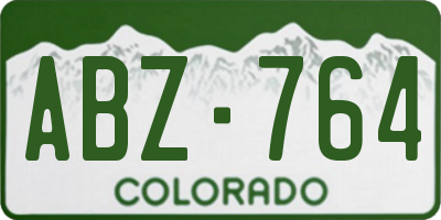 CO license plate ABZ764