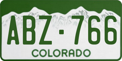 CO license plate ABZ766