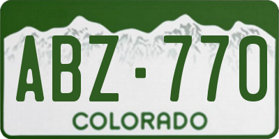 CO license plate ABZ770
