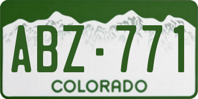 CO license plate ABZ771