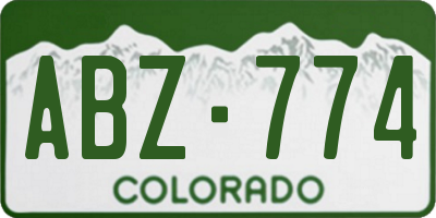 CO license plate ABZ774