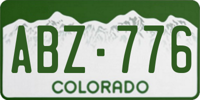 CO license plate ABZ776