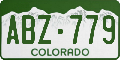 CO license plate ABZ779