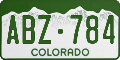 CO license plate ABZ784