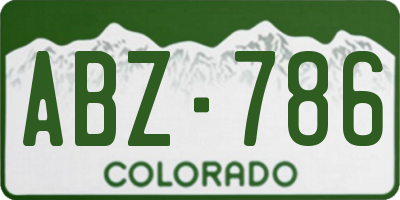 CO license plate ABZ786