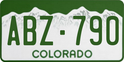 CO license plate ABZ790