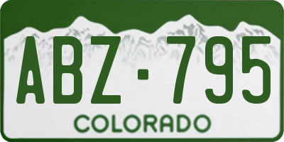 CO license plate ABZ795