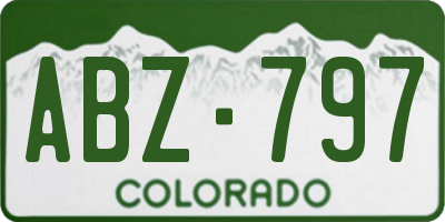 CO license plate ABZ797