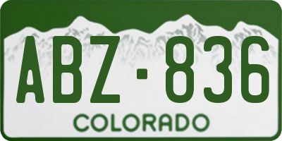 CO license plate ABZ836