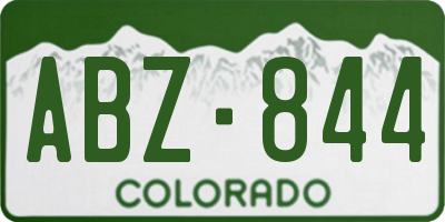CO license plate ABZ844
