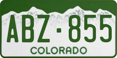 CO license plate ABZ855