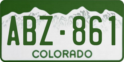 CO license plate ABZ861